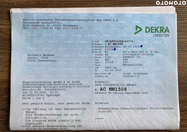 Renault Megane cena 45999 przebieg: 111000, rok produkcji 2017 z Wyszogród małe 781